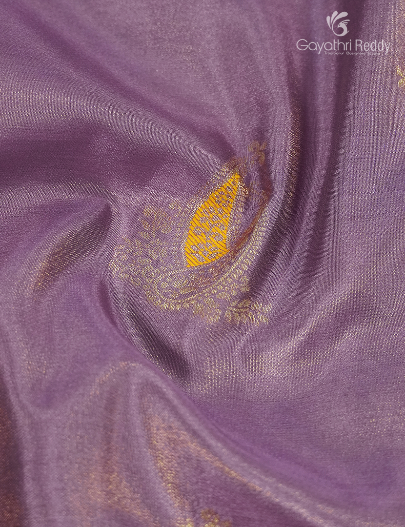 Semi Kanchipuram Silk Fancy Saree in Purple