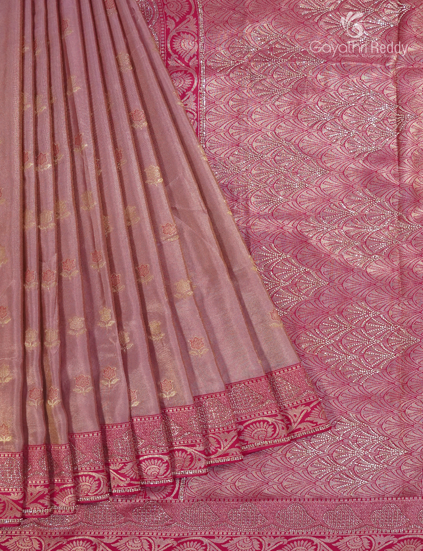 Semi Kanchipuram Silk Fancy Saree in Pink