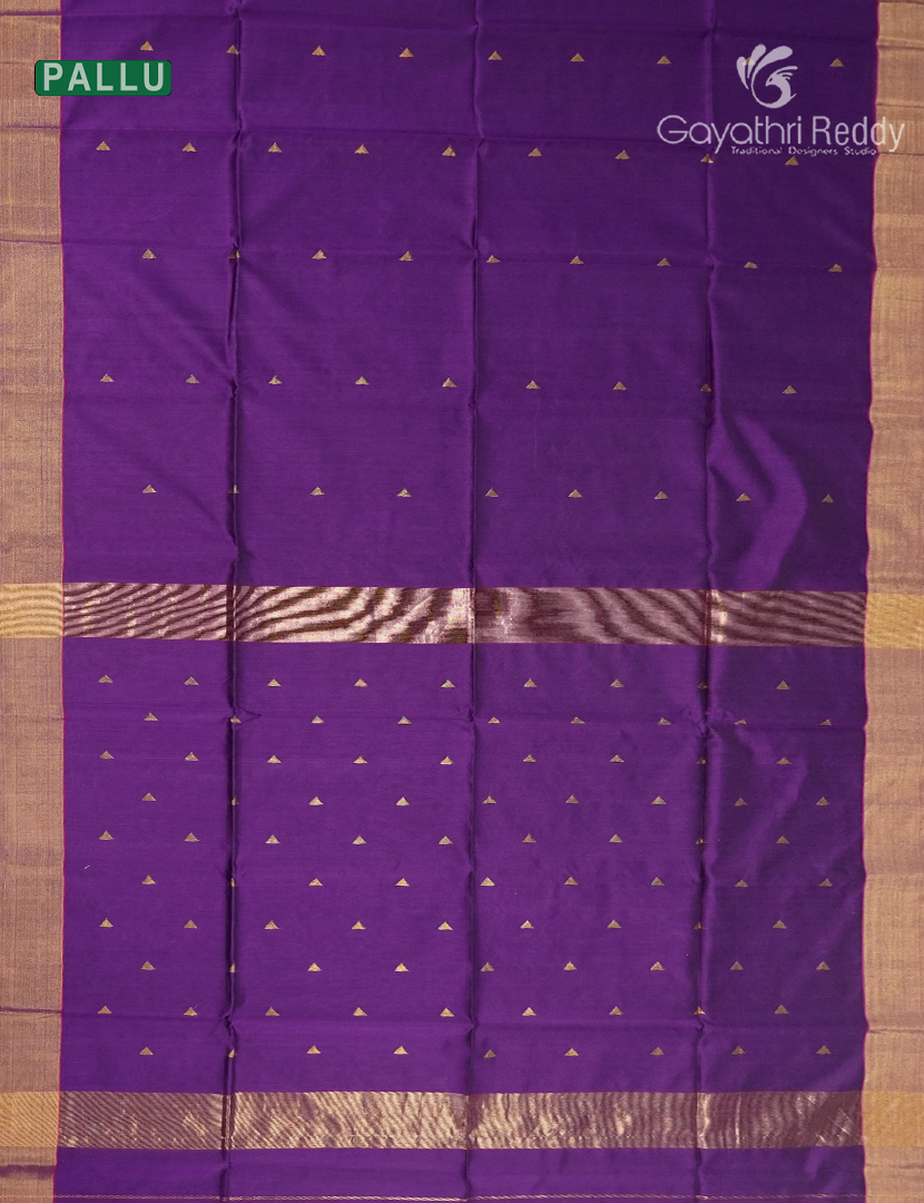Pure Chanderi Sico Saree in Deep Purple