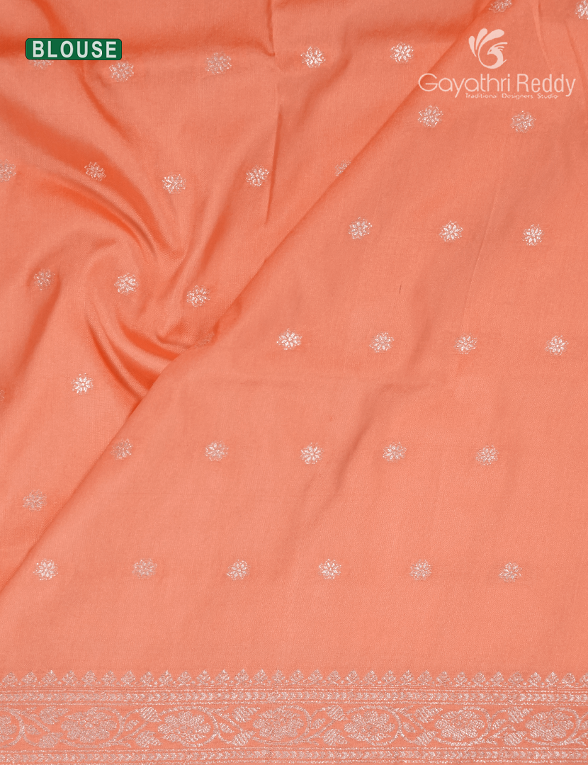 Semi Katan Silk Saree in Pastel Peach