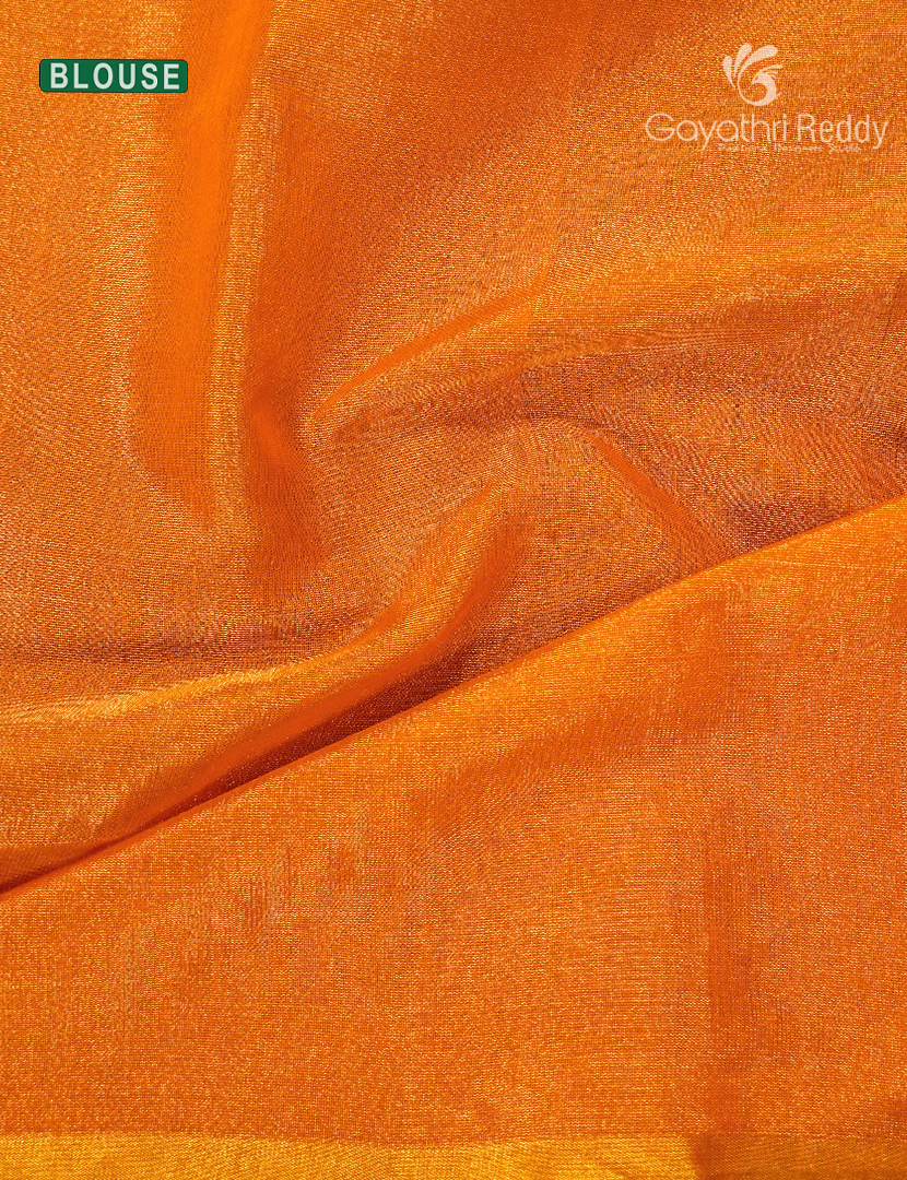 Pure Chanderi Sico Saree in Tangerine