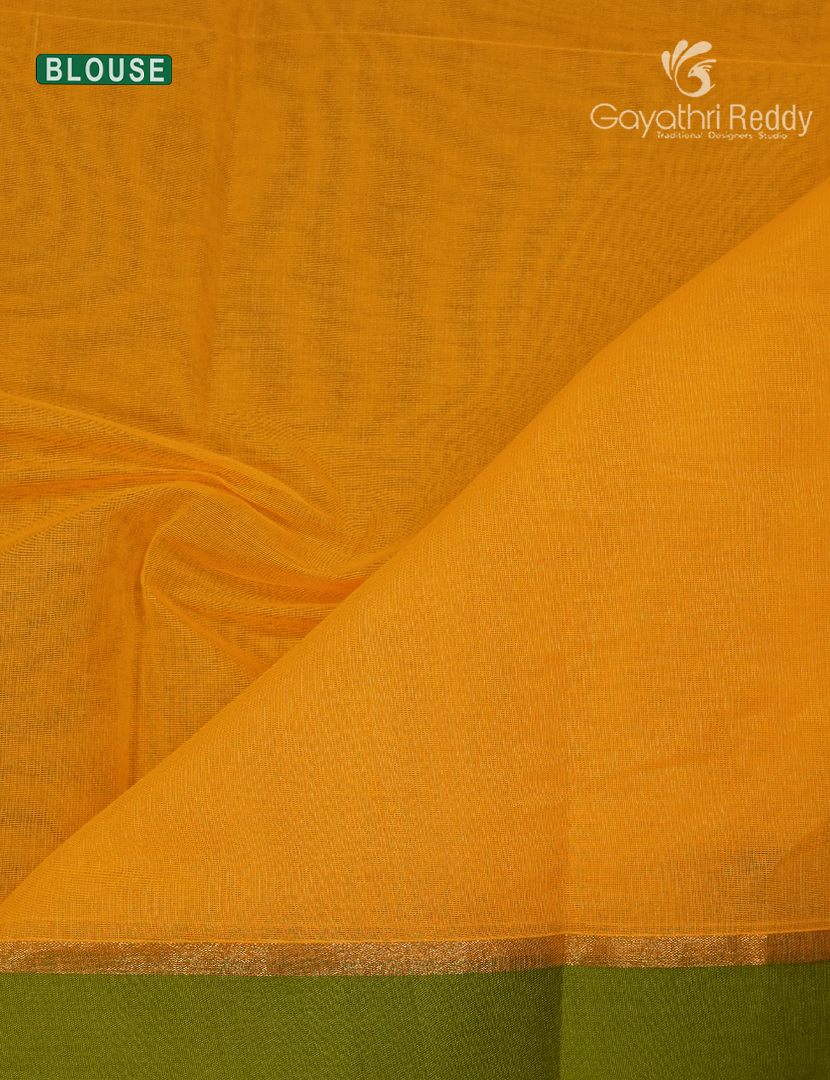 Pure Kanchi Cotton Saree in Yellow