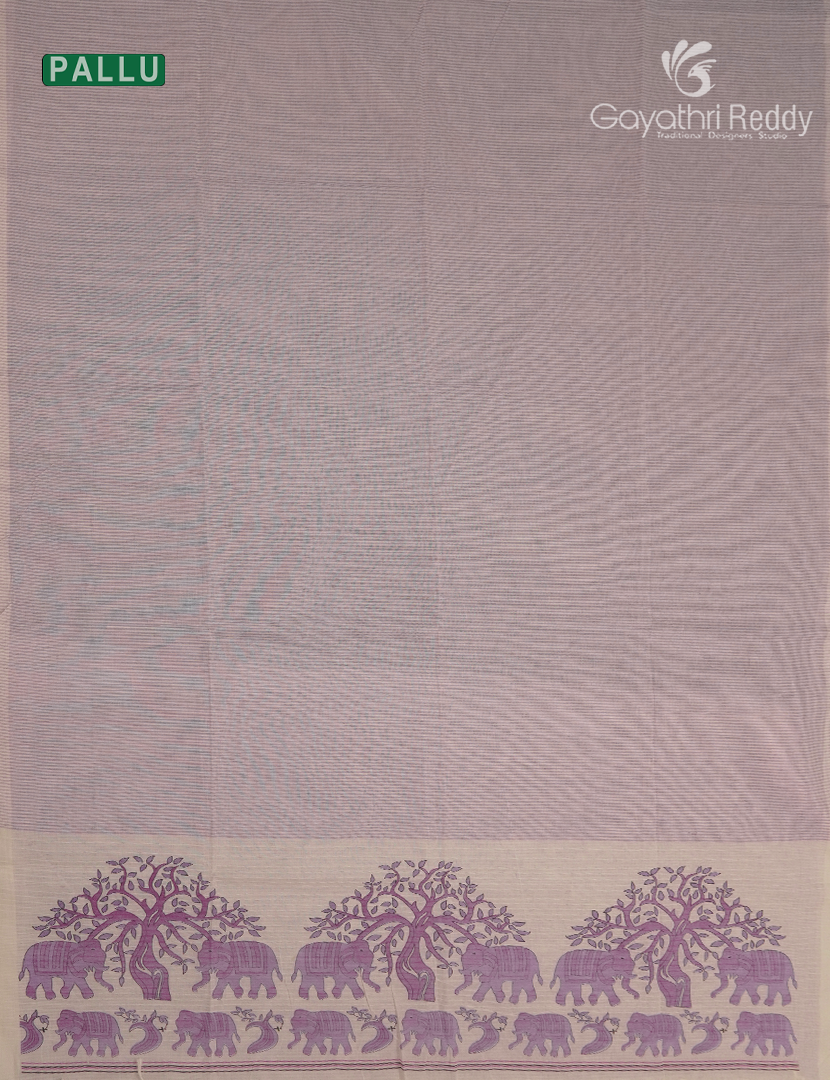 Pure Kanchi Cotton Printed Saree in Lavender