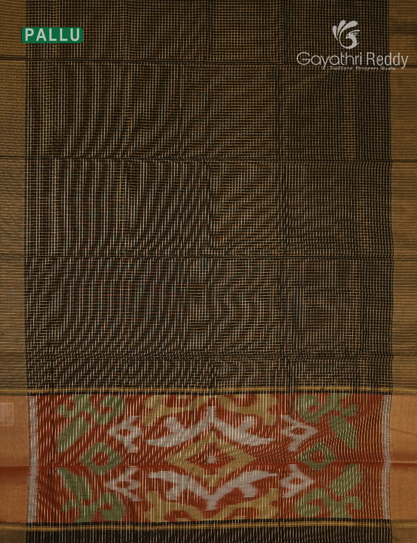 Semi Ikat Silk Saree in Deep Snuff