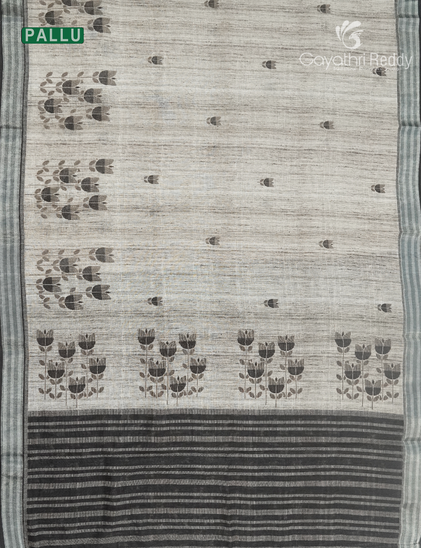 Linen Silk in Cream and Black