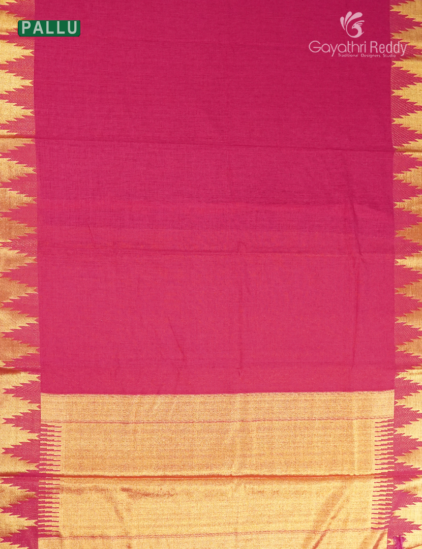 Semi Tussar Saree in Rani Pink