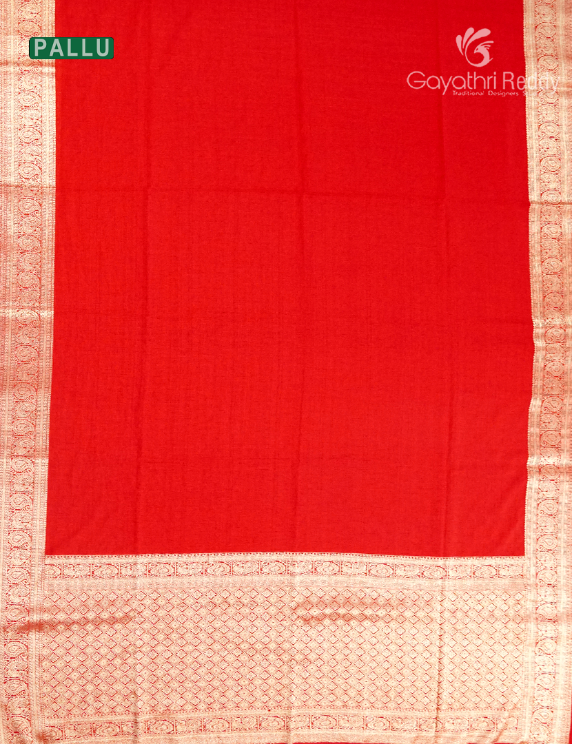 Semi Tussar Saree in Red
