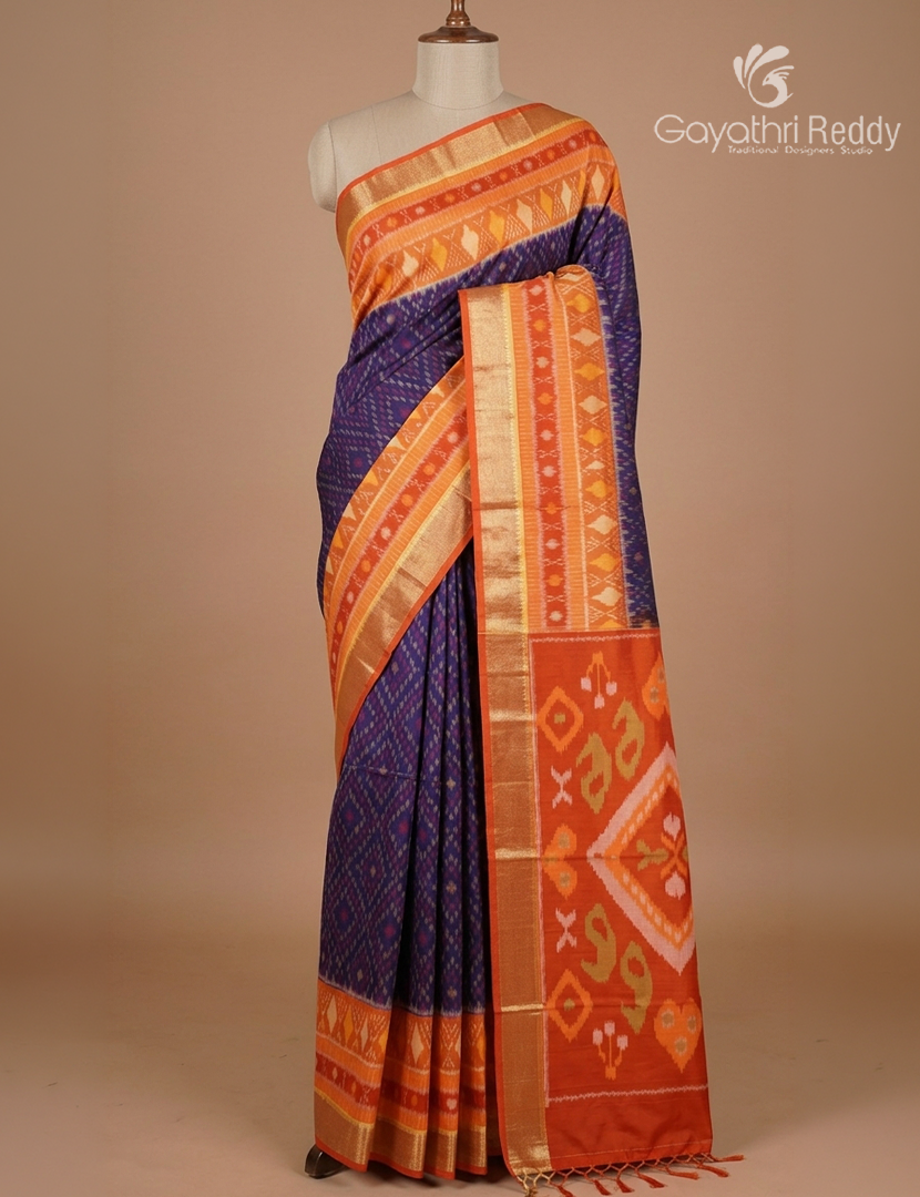 Kanchipuram Sico Saree in Deep Violet and Red