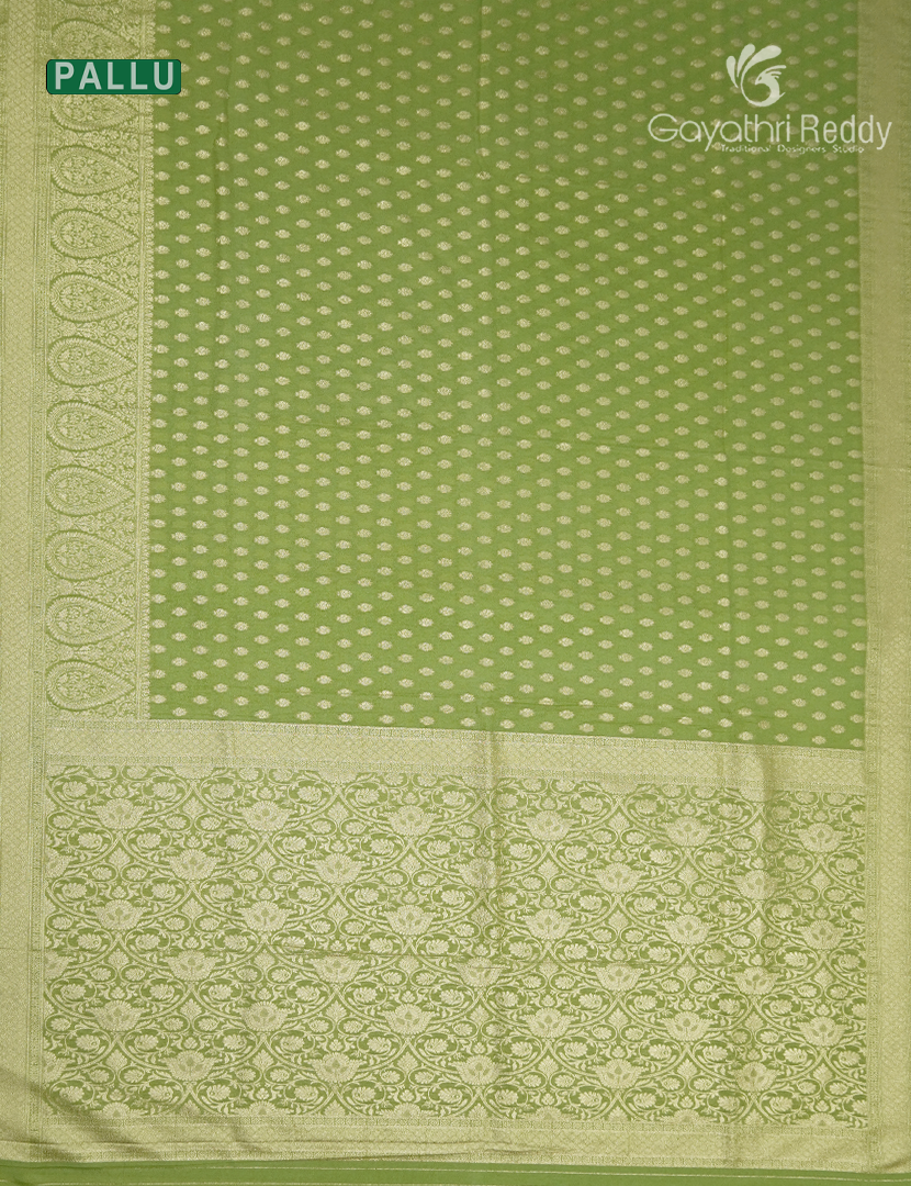 Banaras Georgette Saree in Leaf Green
