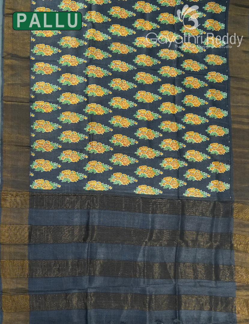 PURE DESI TUSSAR PRINTED SAREE-TS1572