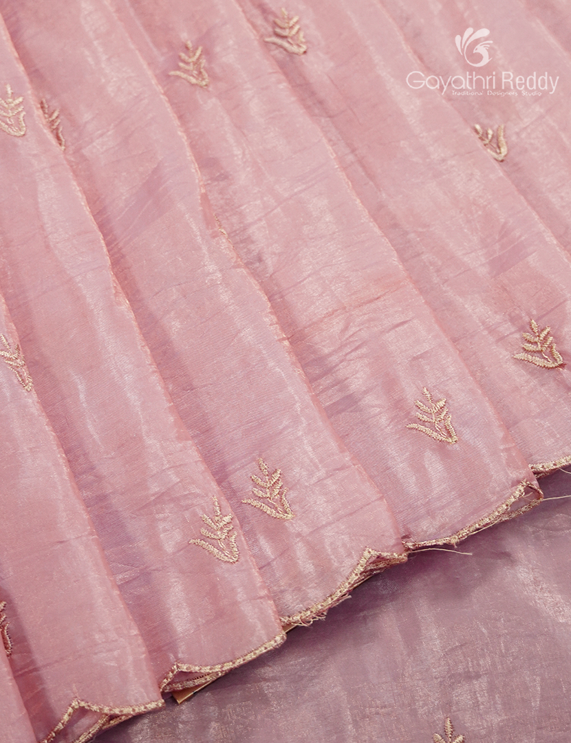 Glass Organza Saree in Pastel Peach