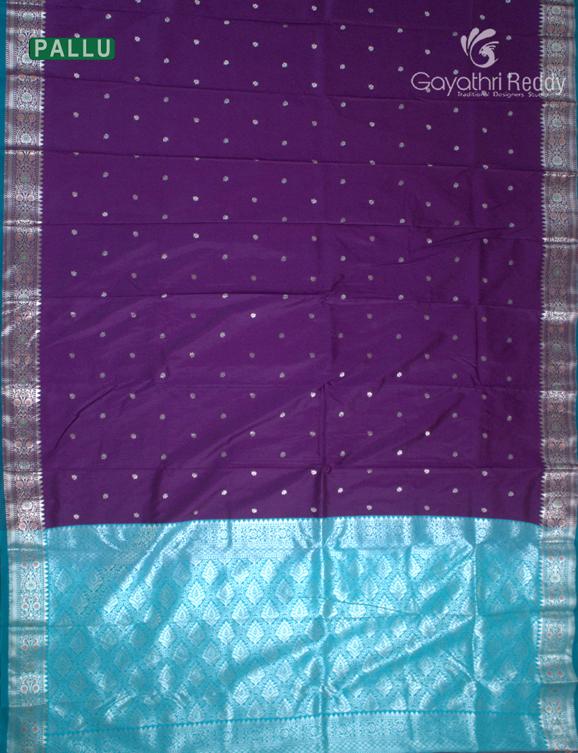 Semi Banaras Katan Silk Saree in Deep Violet