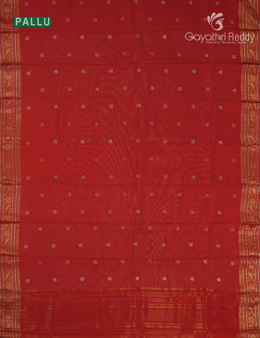 Semi Mysore Crepe Saree in Bridal Red