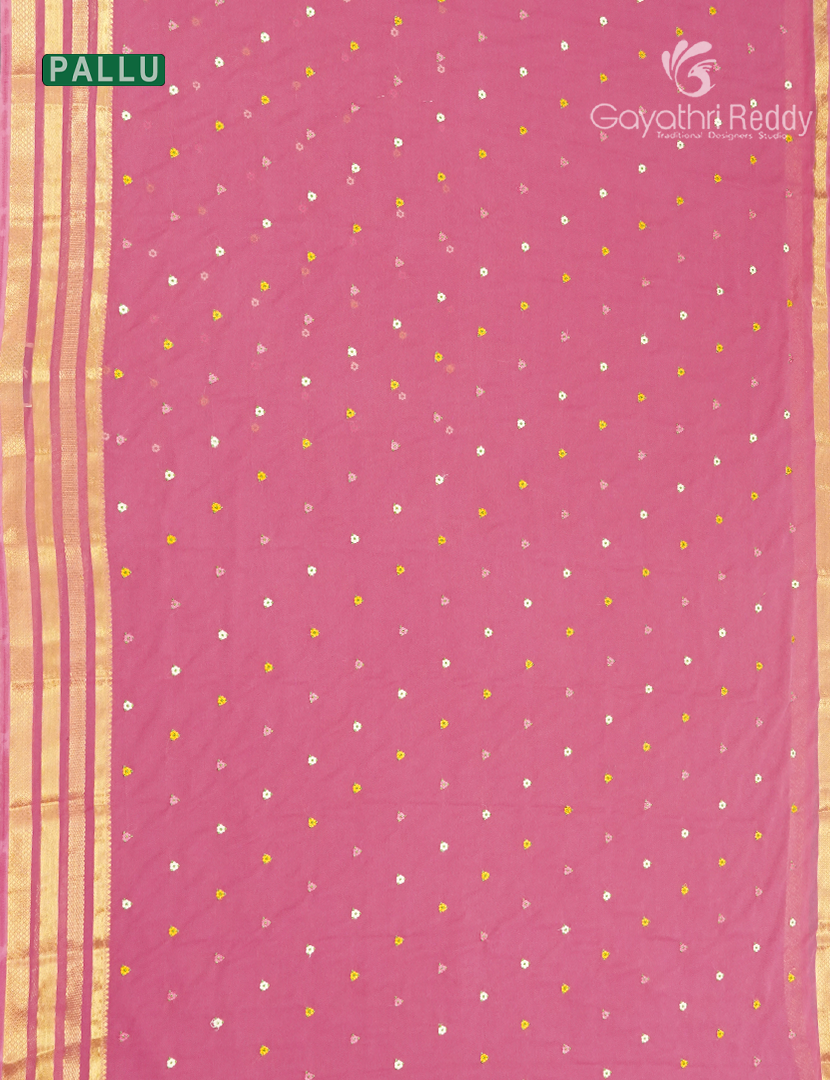 Chiffon Saree in Dusty Rose Pink