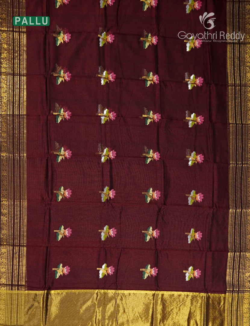Pure Silk Kota Saree in Brown