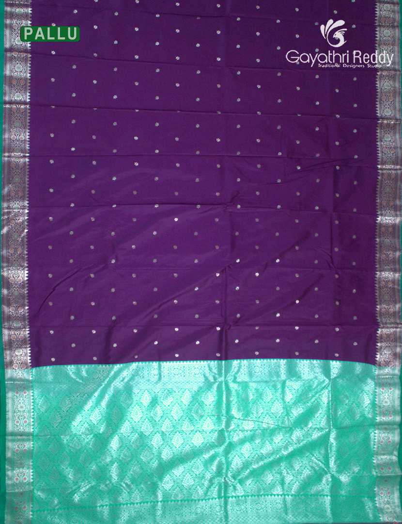 Semi Banaras Katan Silk Saree in Deep Violet