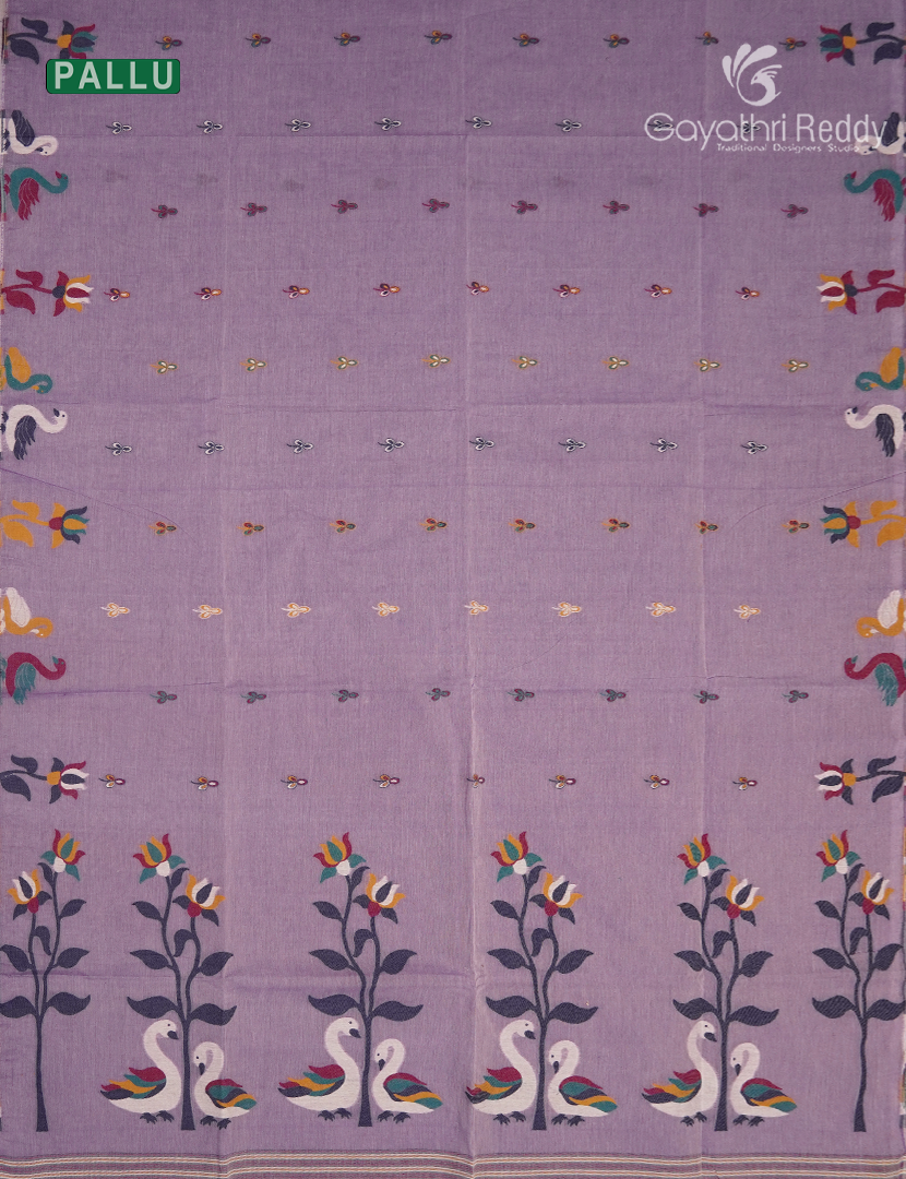 Jamdani Cotton Saree in Lavender