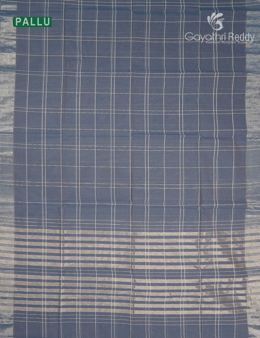 Pure Kanchi Cotton Saree in Ash Grey