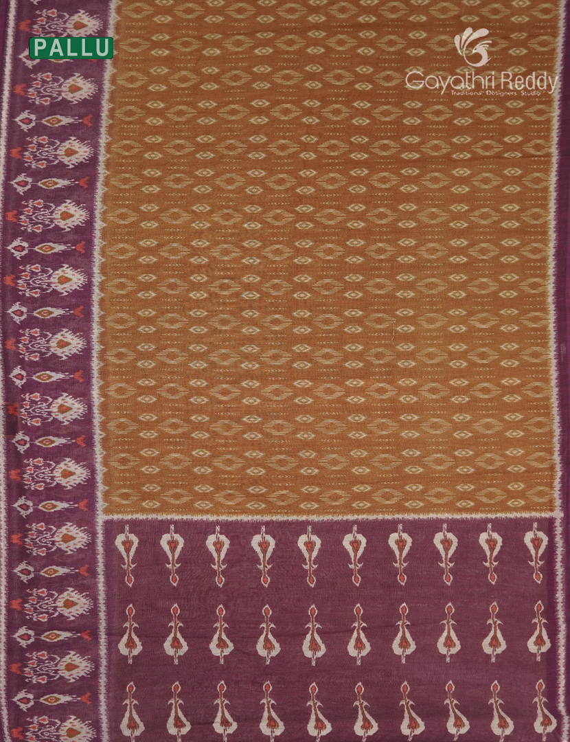 Linen Cotton Saree in Mustard