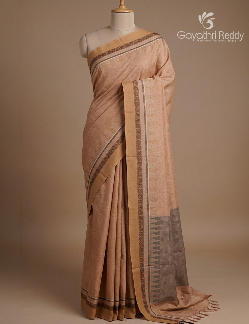Pure Kanchi Cotton Saree in Onion Pink