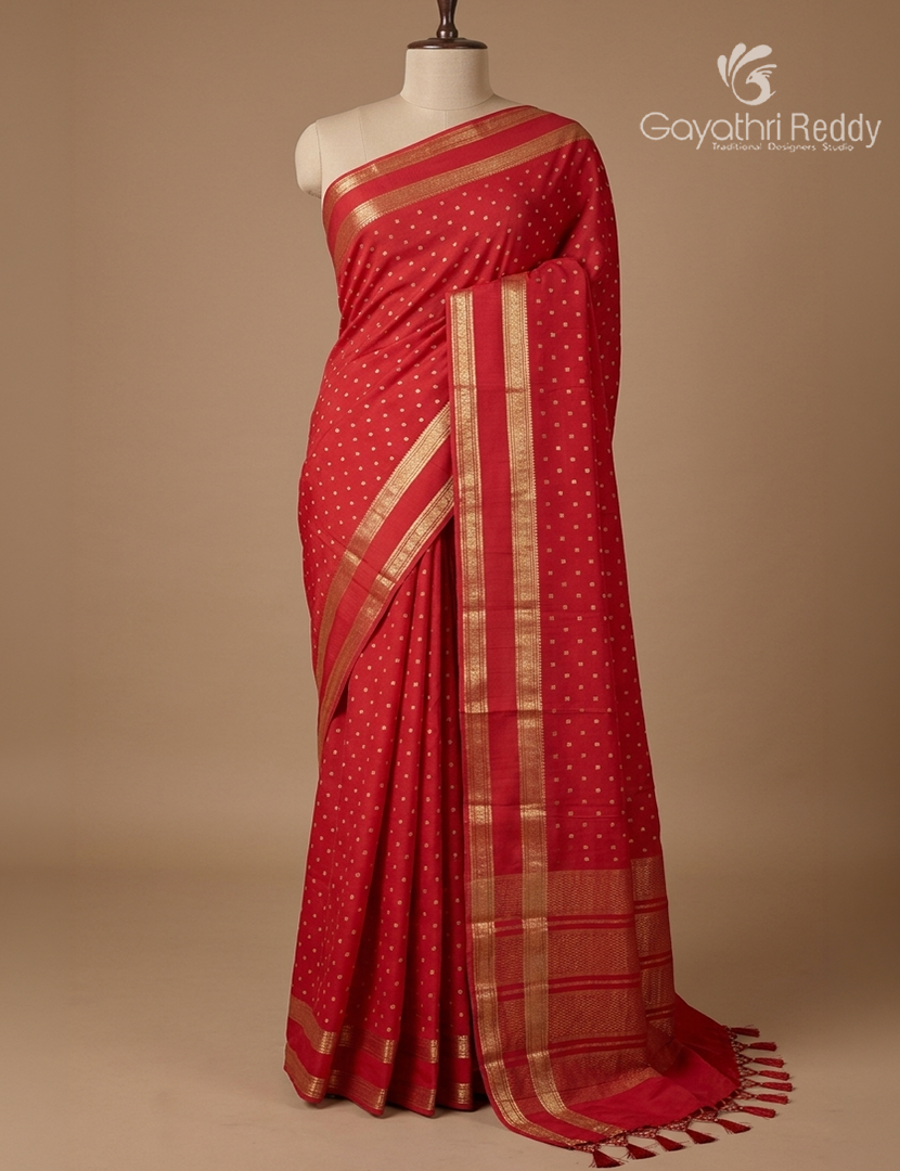 Semi Mysore Crepe Saree in Pink