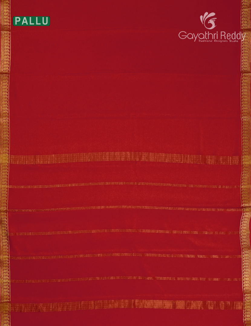 Pure Mysore Silk Saree in Rust Red