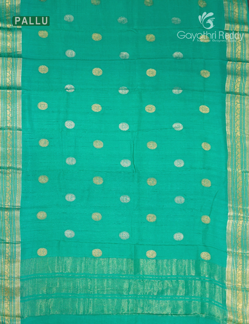 Semi Mysore Crepe Saree in Sea Green