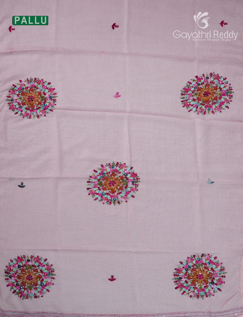 Kota Fancy Saree in Pastel Peach