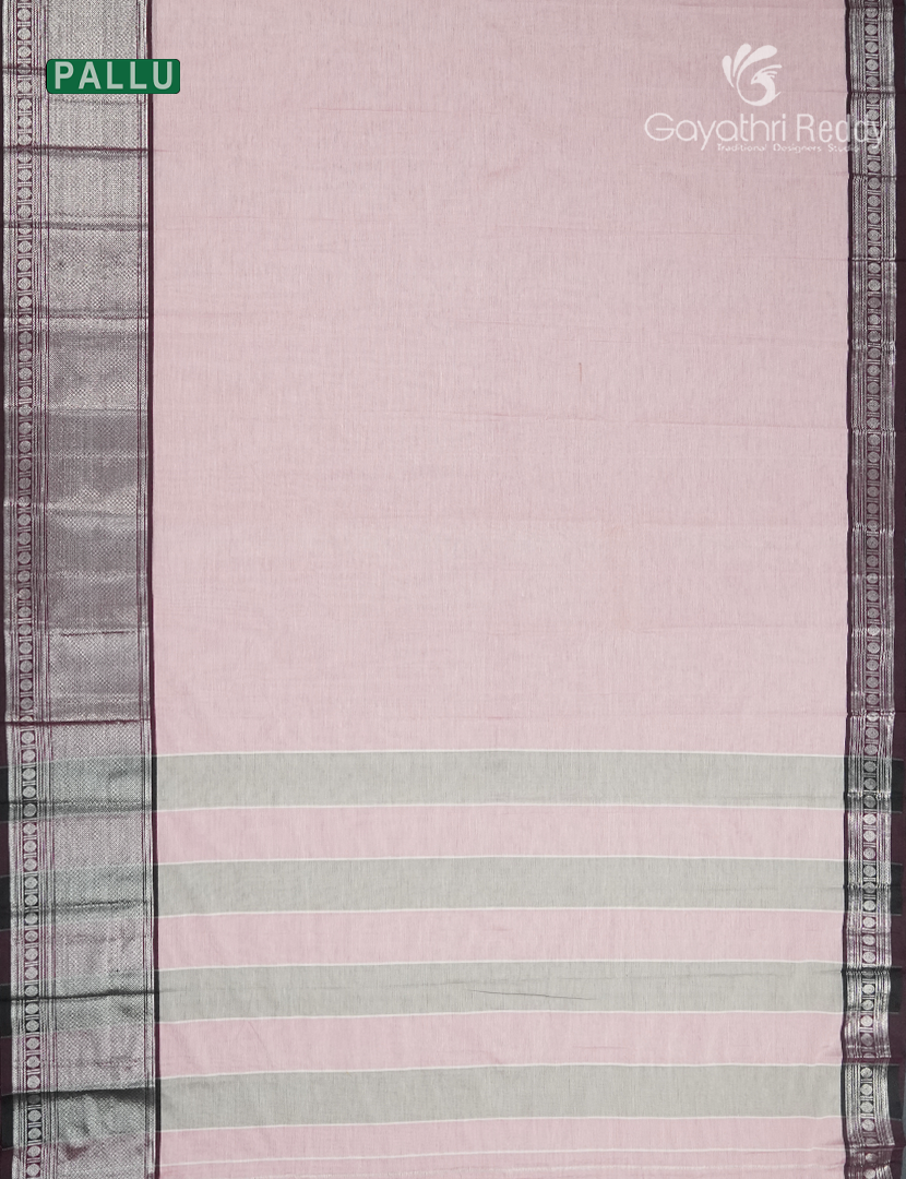 Pure Narayanpet Cotton Saree in Baby Pink