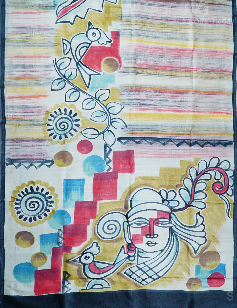 PURE TUSSAR HAND PRINTED -TS1513