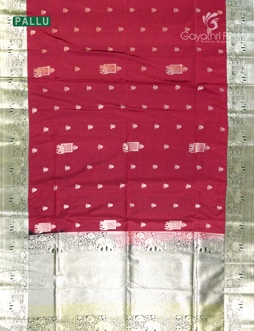 Soft Silk Saree in Deep Berry Red