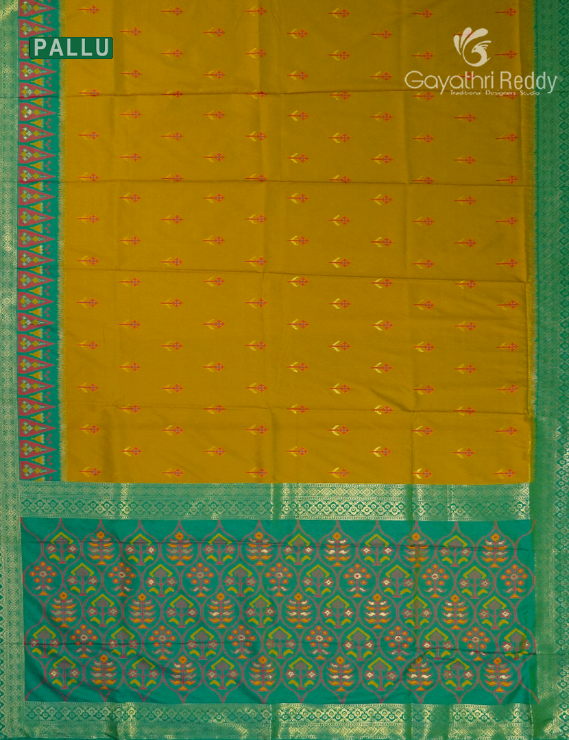 Semi Kanchipuram Art Silk Saree in Dry Mehendi and Green