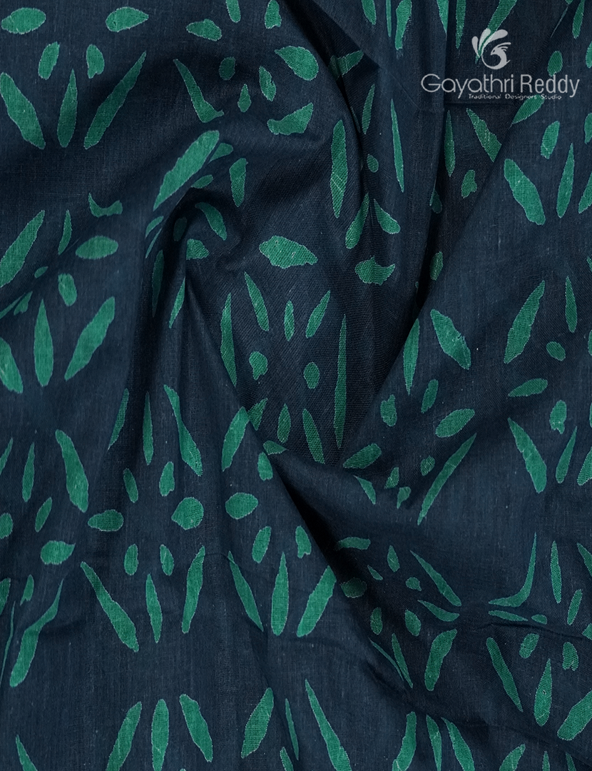 Vidharbha Cotton Saree in Indigo Blue and White
