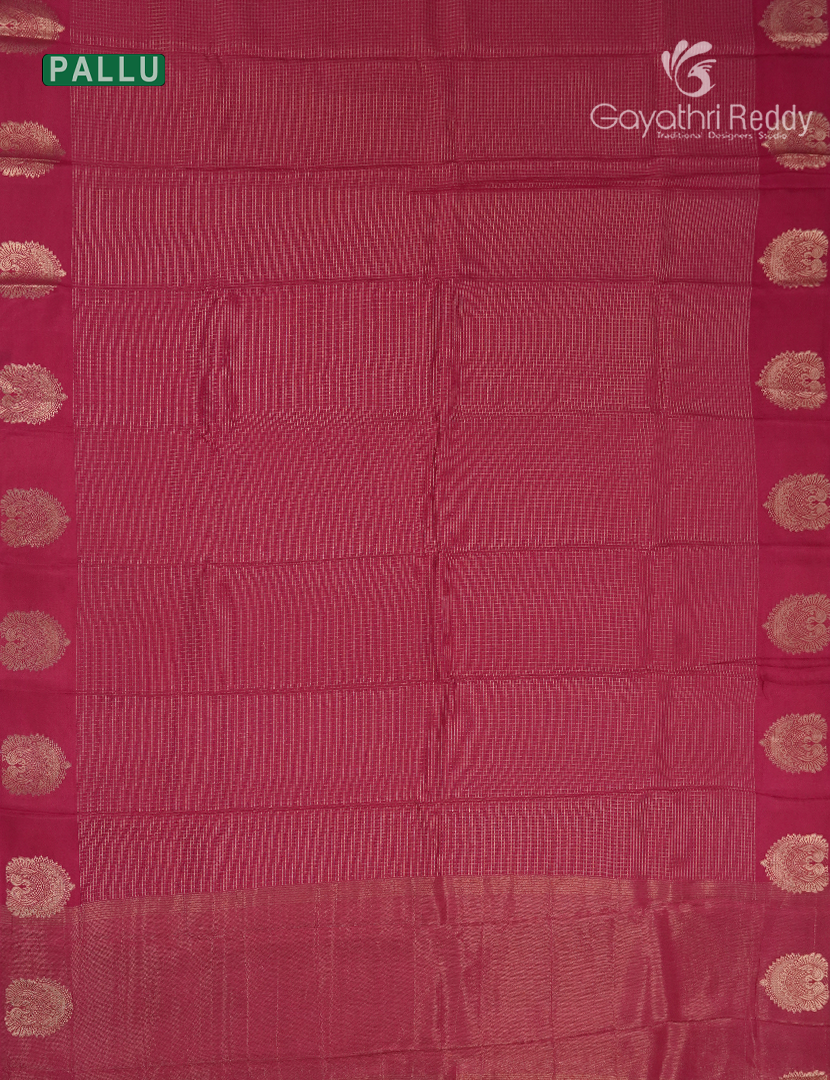 Semi Mysore Crepe Saree in Rani Pink