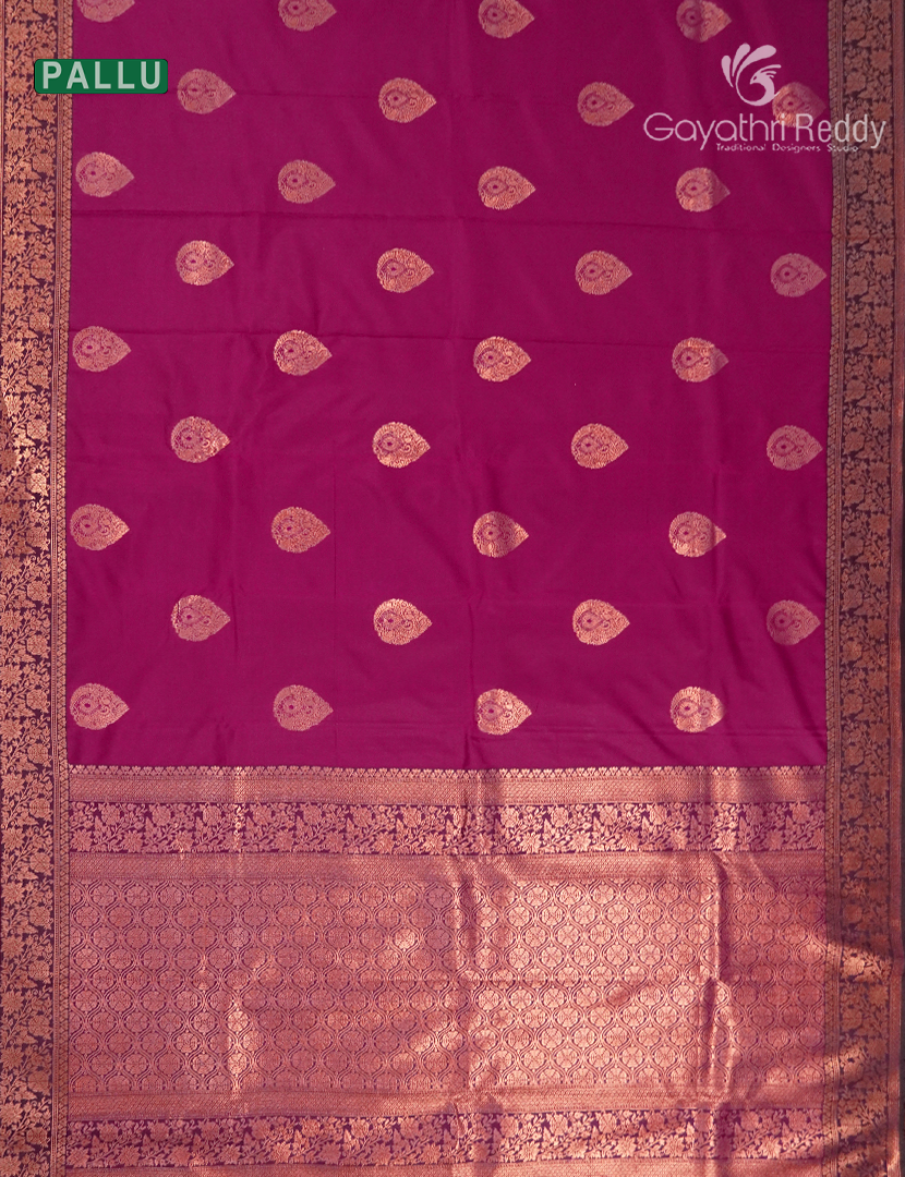 Semi Kanchipuram Art Silk Saree in Deep Pink