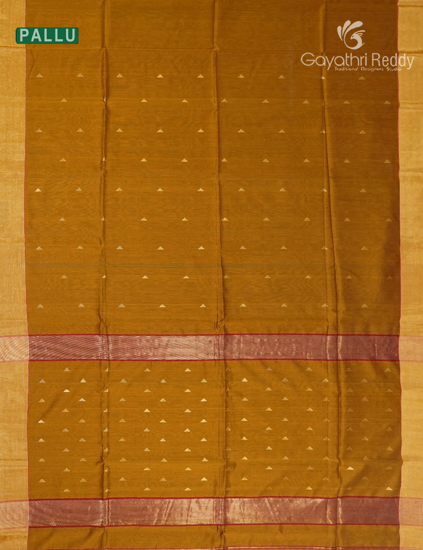 Pure Chanderi Sico Saree in Deep Mustard