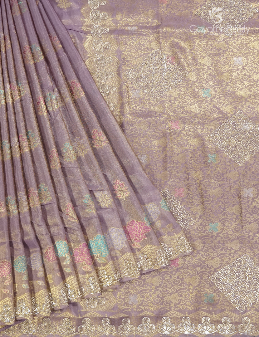 Semi Kanchipuram Silk Fancy Saree in Pastel Purple