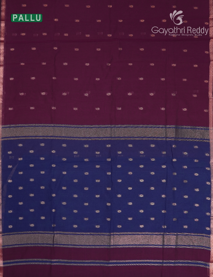 Kanchipuram Sico Saree  in Burgundy and Blue