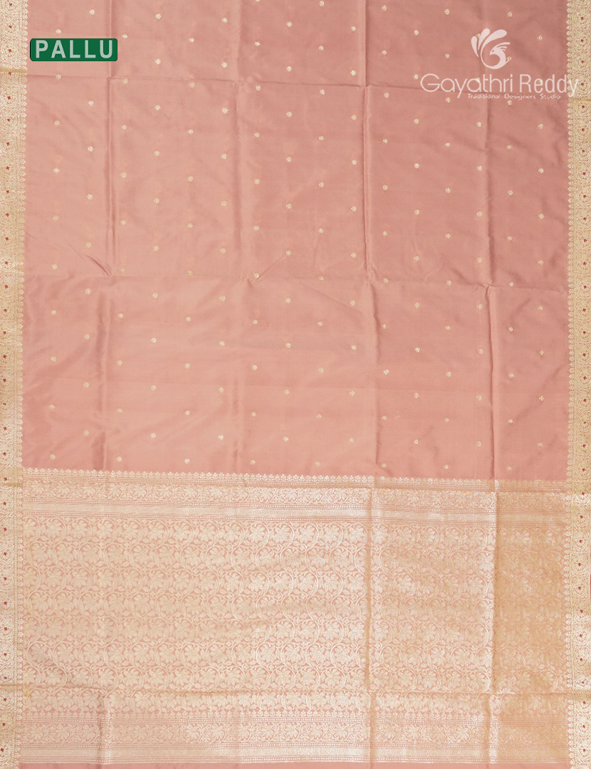 Semi Katan Silk Saree in Pastel Peach
