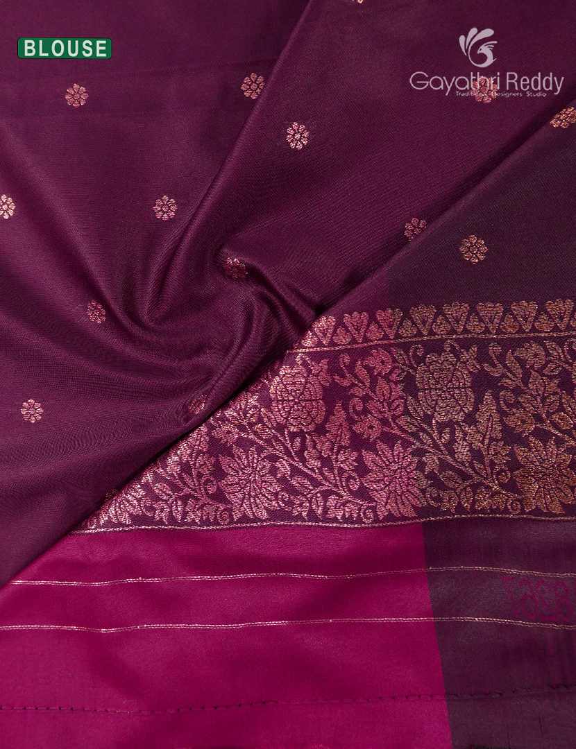 Semi Kanchipuram Art Silk Saree in Deep Pink