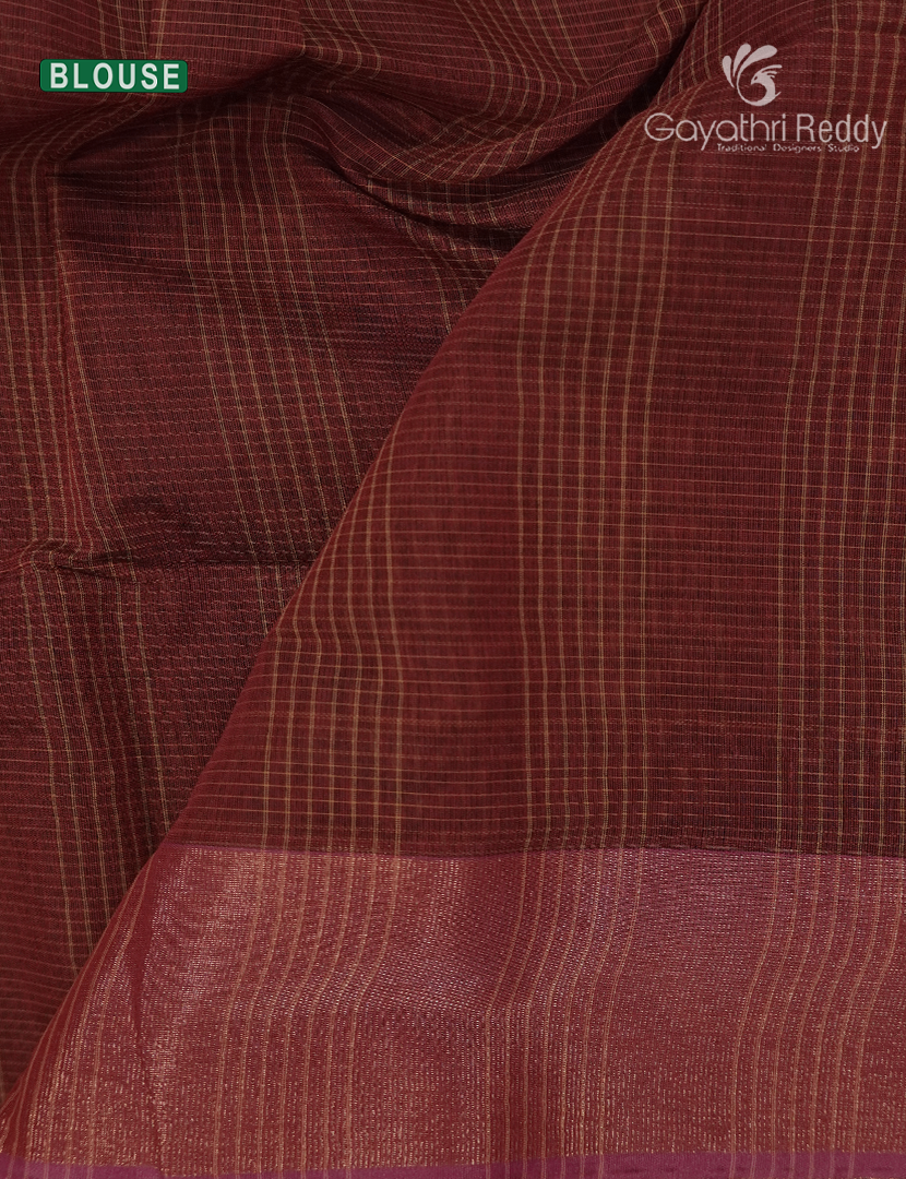 Semi Ikat Sico Saree in Maroon