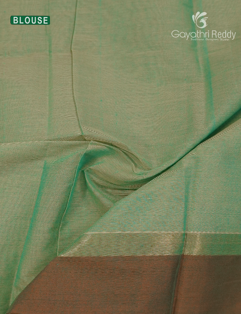 Pure Kanchi Cotton Saree in Mint Green