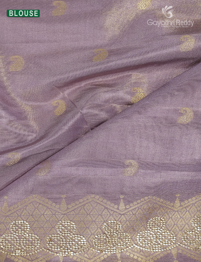 Semi Kanchipuram Silk Fancy Saree in Pastel Purple