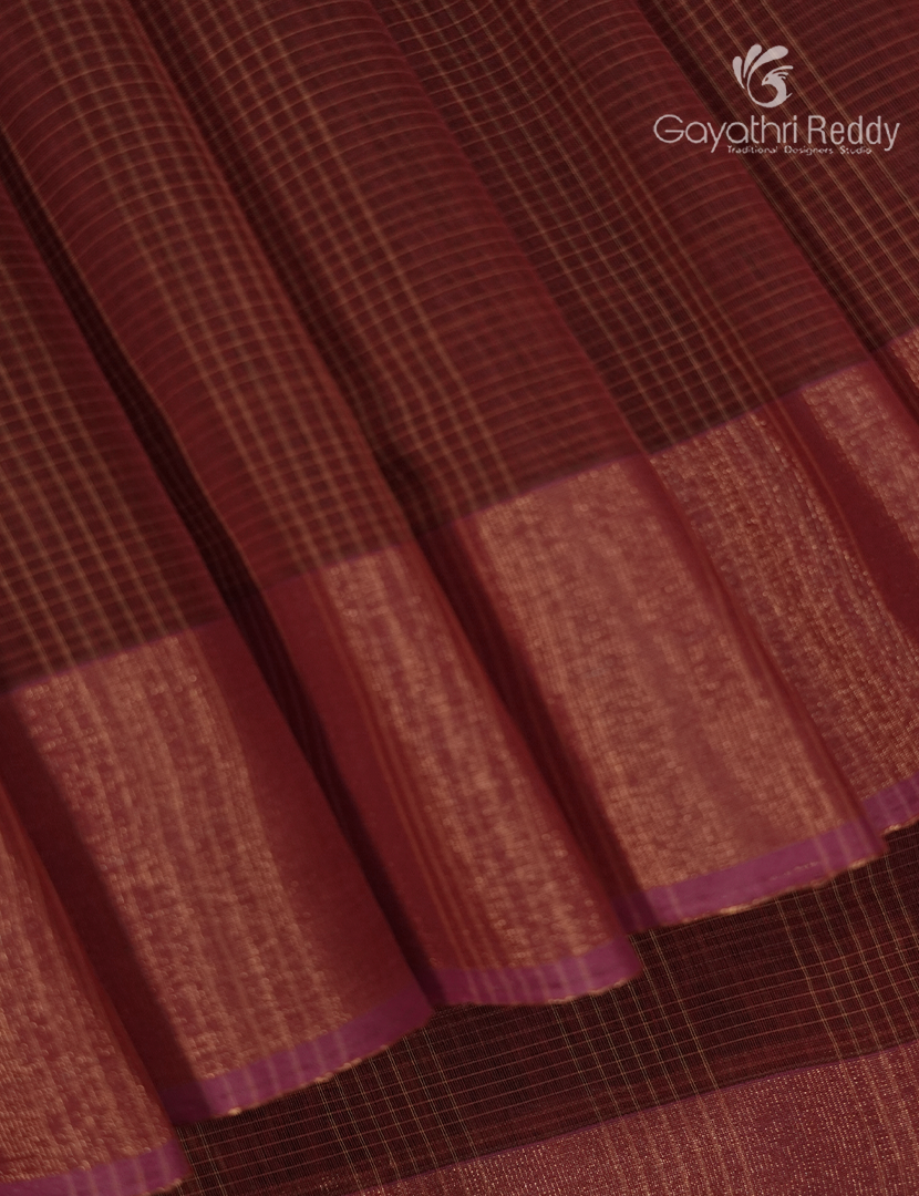 Semi Ikat Sico Saree in Maroon