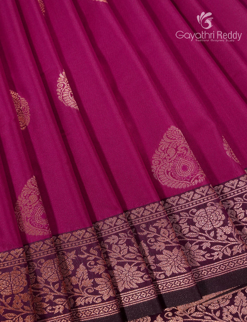 Semi Kanchipuram Art Silk Saree in Deep Pink