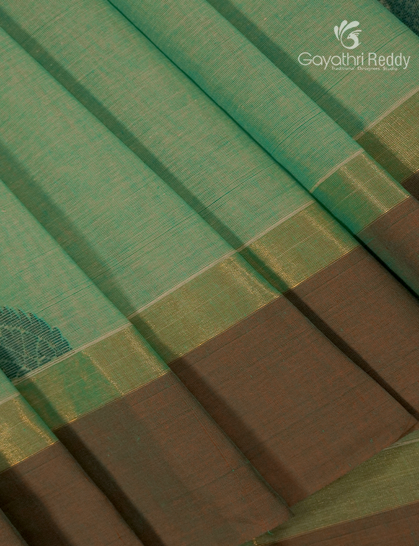 Pure Kanchi Cotton Saree in Mint Green