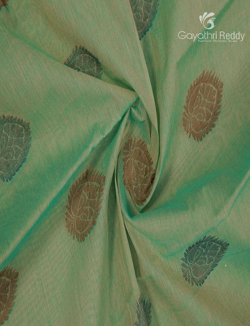 Pure Kanchi Cotton Saree in Mint Green