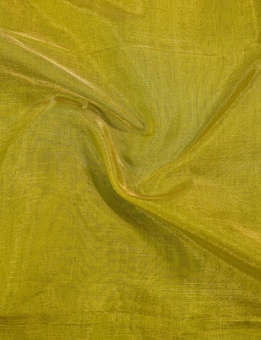 Pure Chanderi Sico Saree in Lime Green