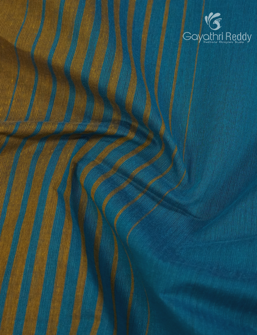 Pure Handloom Cotton Saree in Rama Green and Mehendi Green