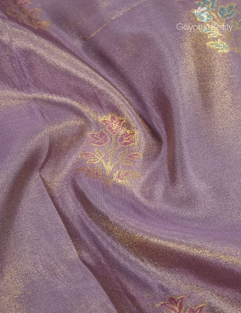 Semi Kanchipuram Silk Fancy Saree in Pastel Purple